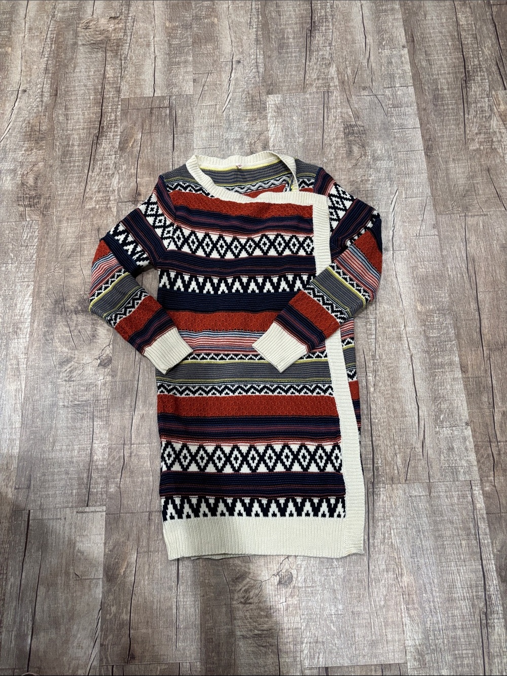 EKKLESIA AZTEC ICELANDIC DESIGN SOFT COTTON KNIT COZY CARDIGAN SWEATER